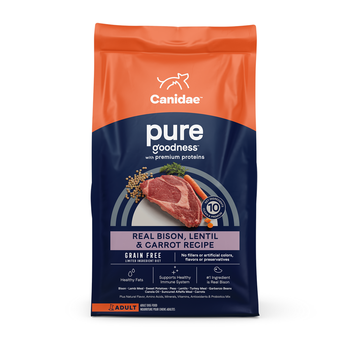 Canidae - Grain Free PURE All Breeds, Adult Dog Real Bison Limited Ingredient Recipe Dry Dog Food - Southern Agriculture