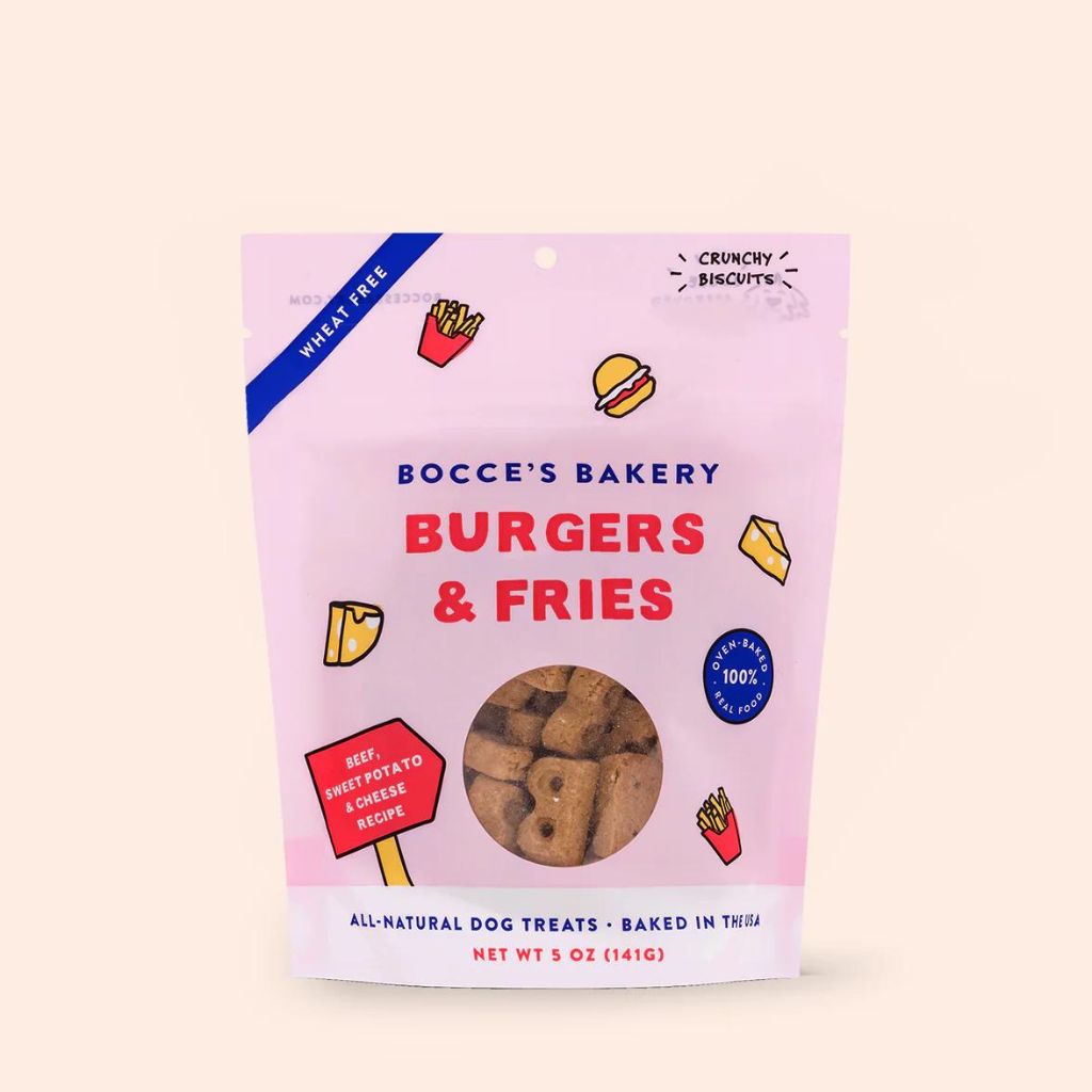 Bocce's Bakery - Burgers & Fries Crunchy Biscuits Dog Treats