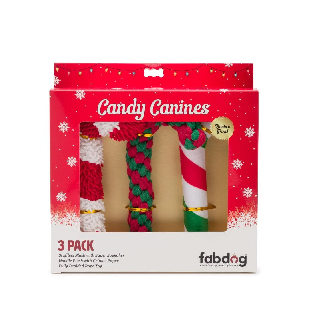 fabdog - Dog Toy Christmas Candy Canines