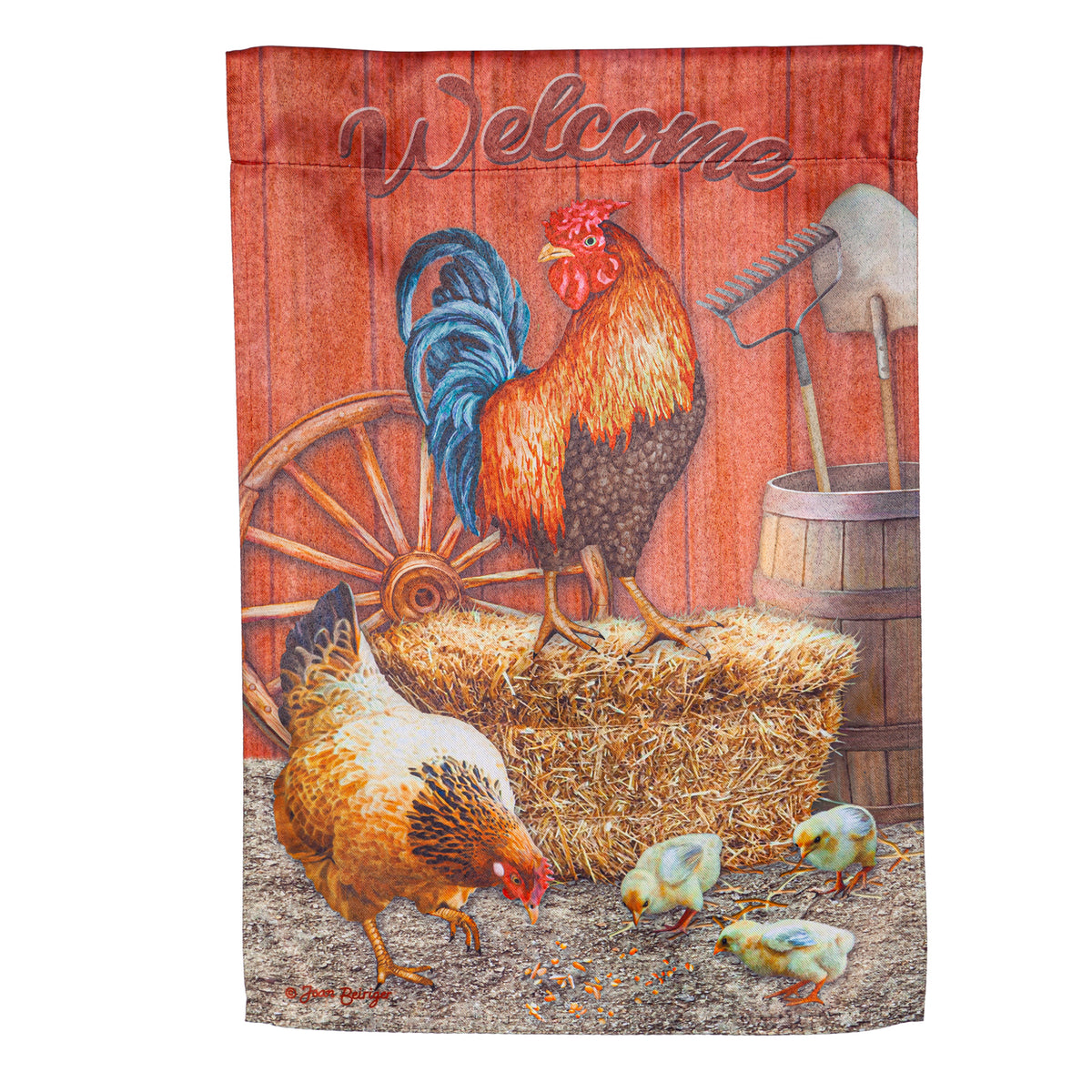 Evergreen Enterprises - Flag Chicken in Barn