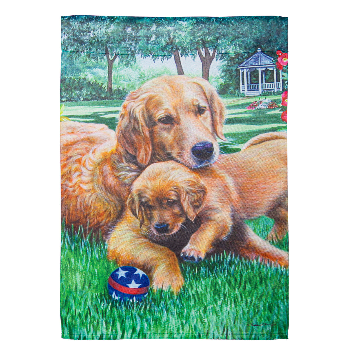 Evergreen Enterprises - Flag Golden Mom & Pup