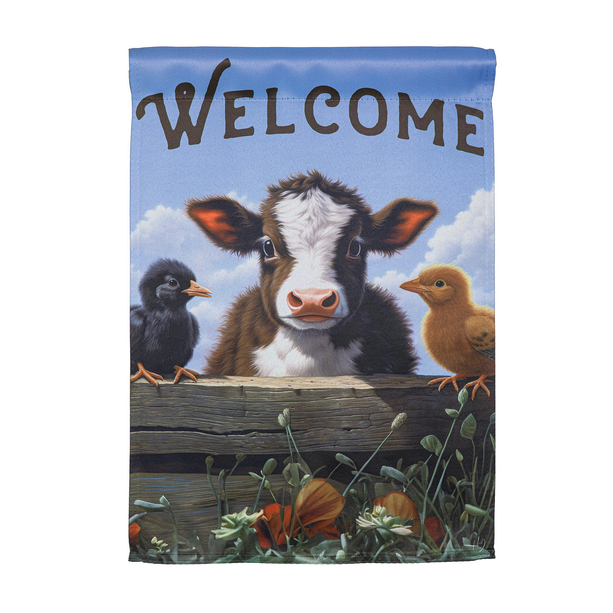 Evergreen Enterprises - Flag Cow & Chicks