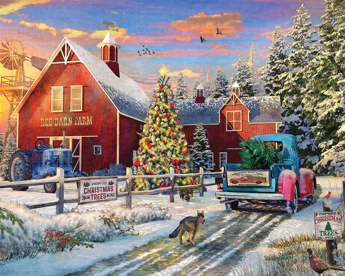 Allied Products-Springbok - Red Barn Tree Farm Puzzle