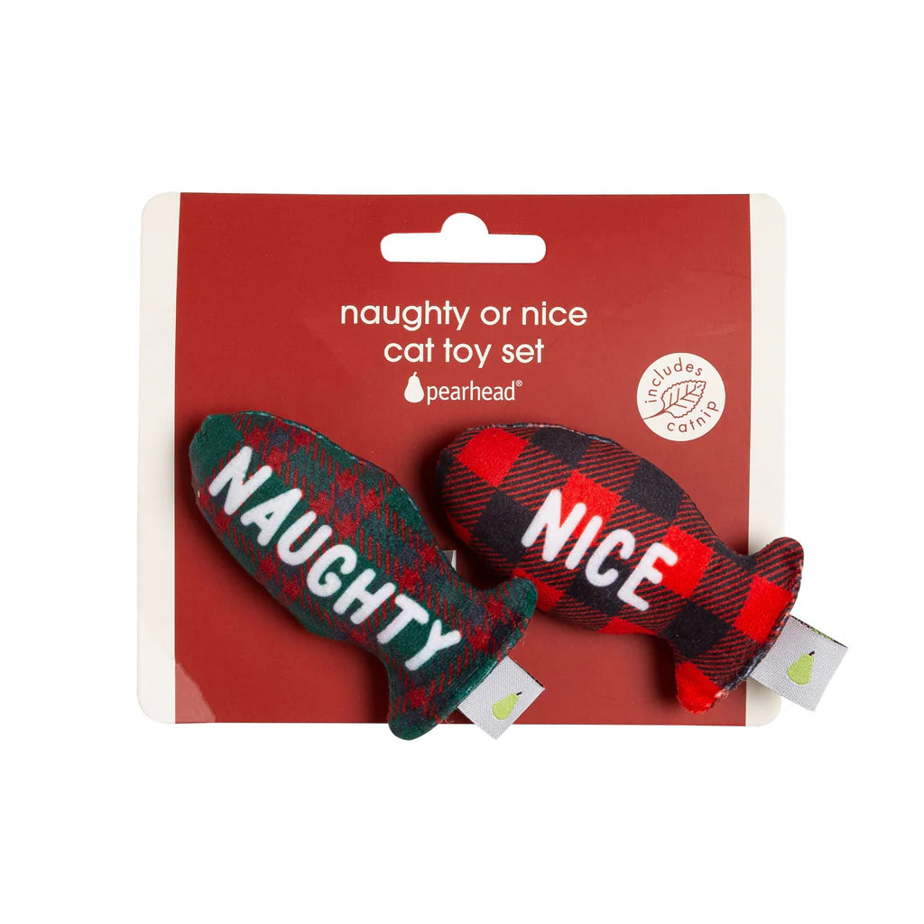 Pearhead - Holiday Naughty & Nice Fish Cat Toys