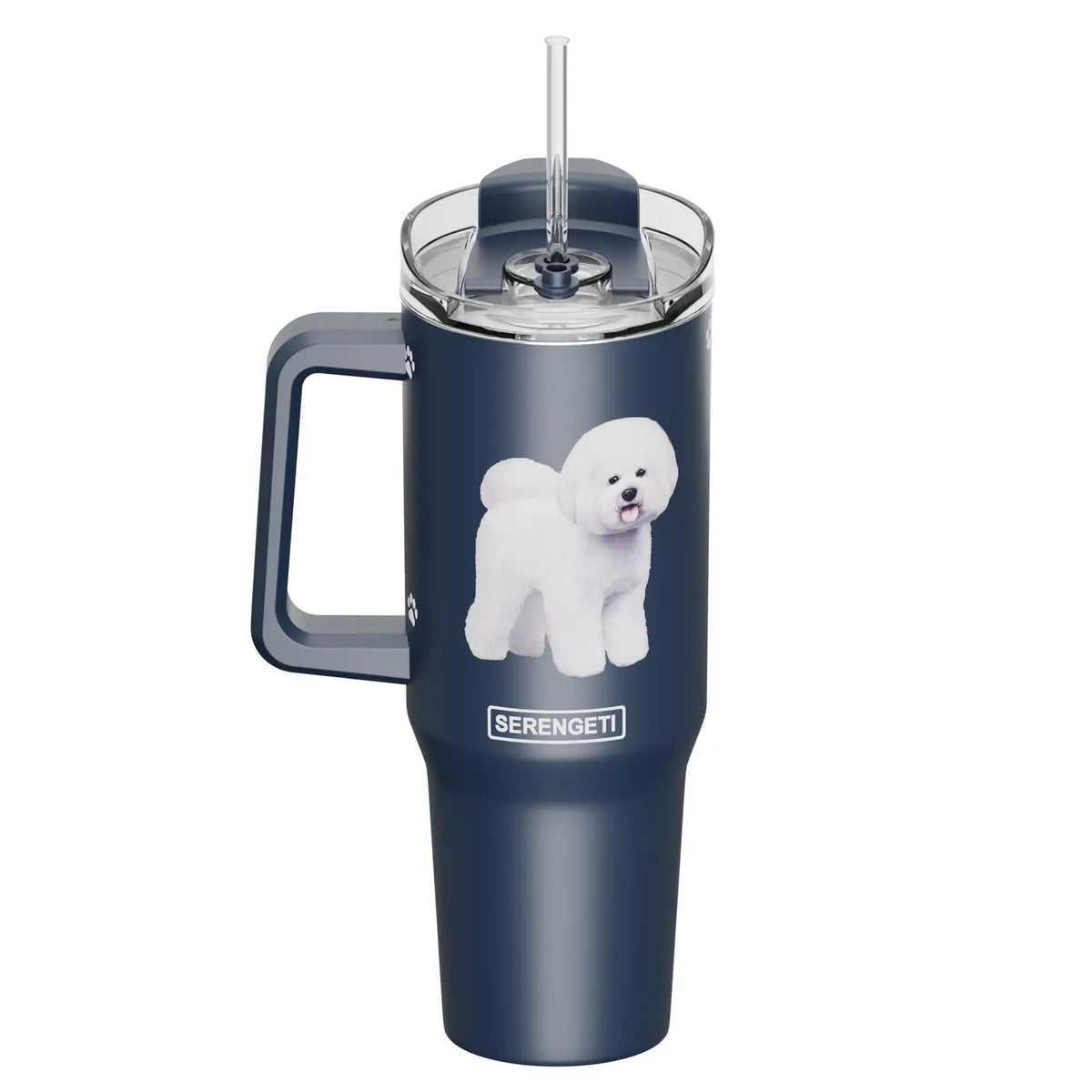E & S Imports - Tumbler with Handle & Straw Bichon