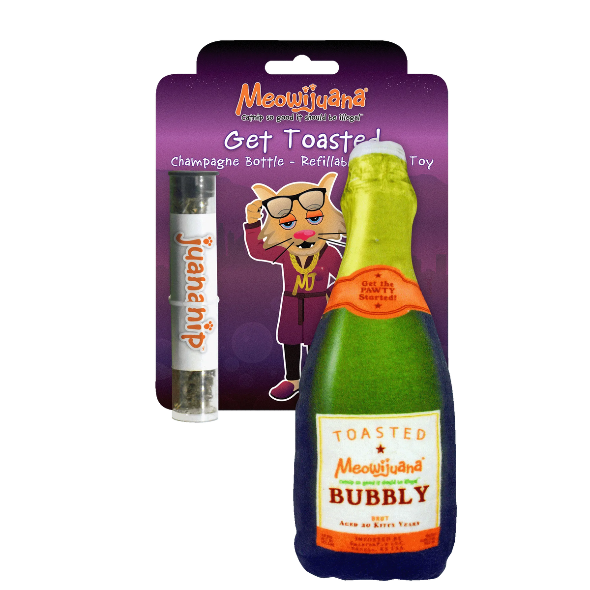 Meowijuana - Get Toasted Champagne Bottle Refillable Kit w/ Catnip