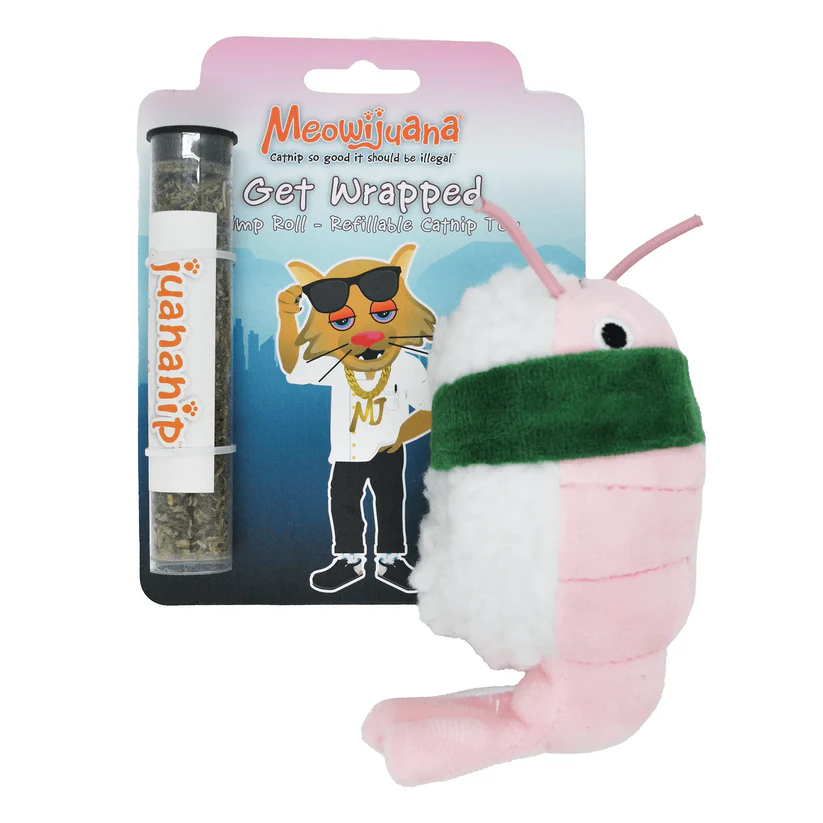 Meowijuana - Get Wrapped Shrimp Sushi Roll Catnip Toy