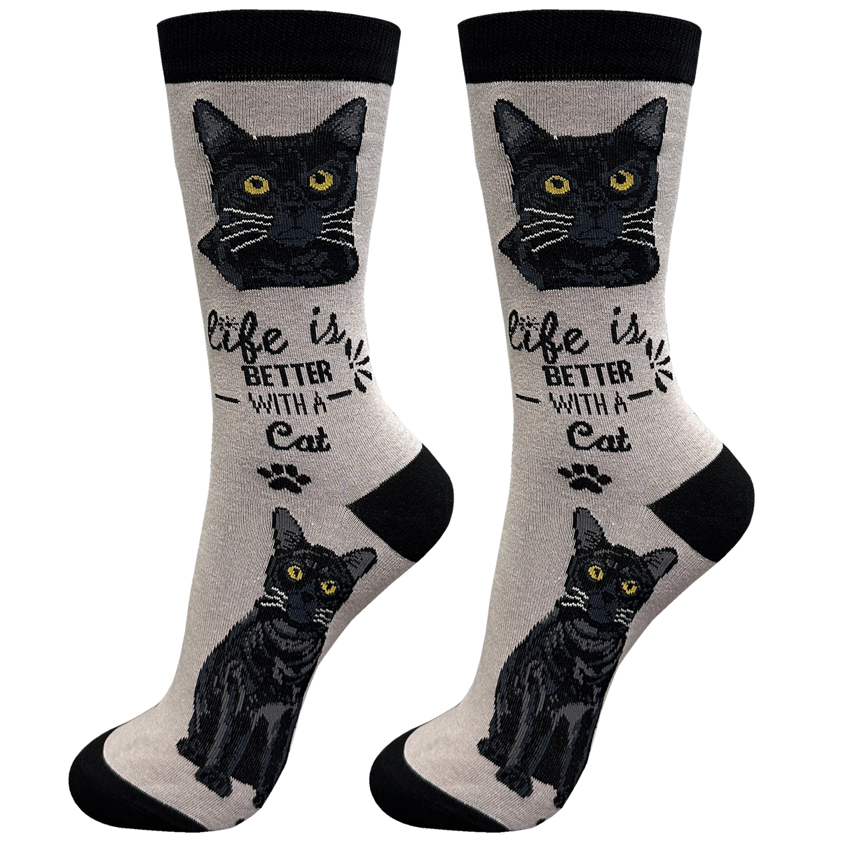 E & S Imports - Socks Black Cat