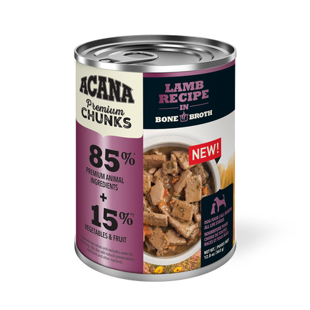 Champion Petfoods, Acana - All Dog Breeds, All Life Stages Premium Chunks, Lamb Recipe in Bone Broth - Southern Agriculture