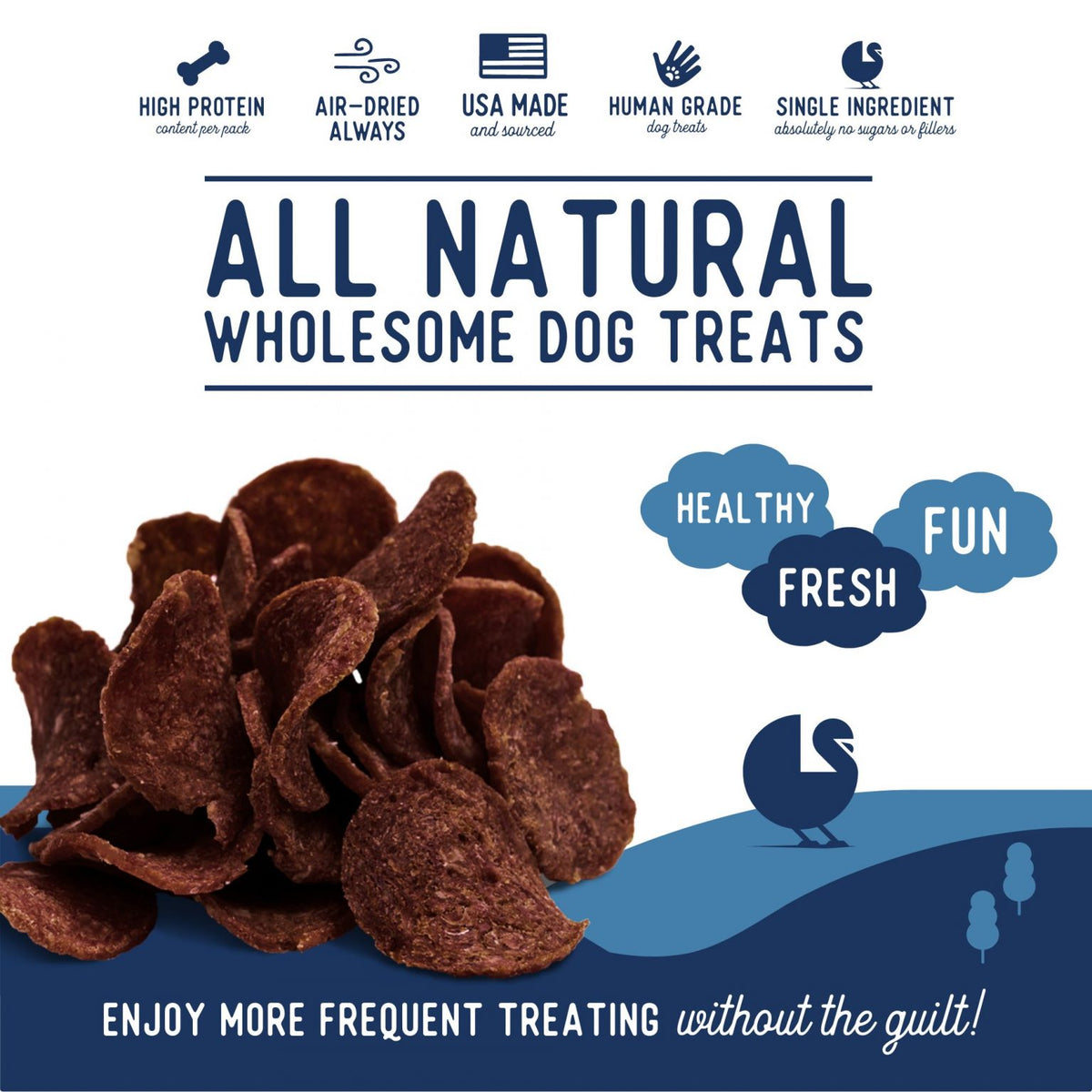 Beg & Barker - Turkey Gizzard Chips Dog Treats 3.5 ounces