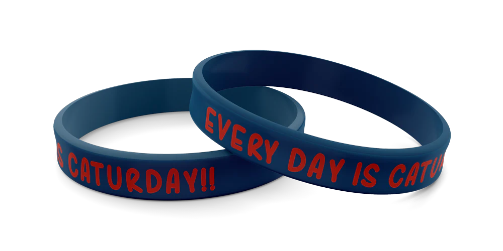 Wild Meadow Farms Wrist Band Every Day Is Caturday! Silicone