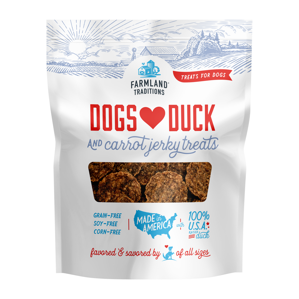 Farmland Traditions - Jerky Treats Dogs Love Duck & Carrots Treats for Dogs - Southern Agriculture