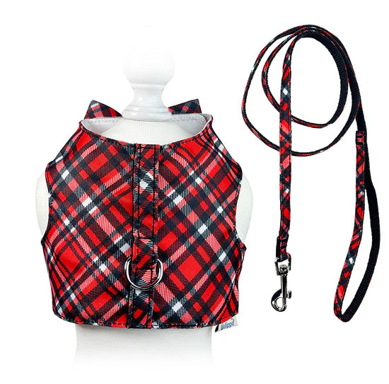 Klippo - Red Plaid Harness Vest With Leash - Southern Agriculture