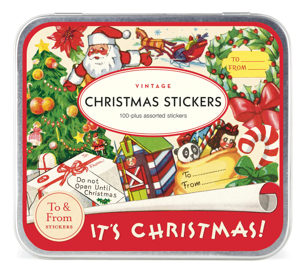Cavallini & Co. - Tin of Stickers Vintage Christmas