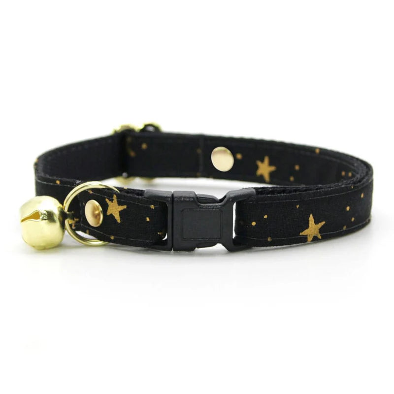Made by Cleo - Cat Collar "Noir" Breakaway with Gold