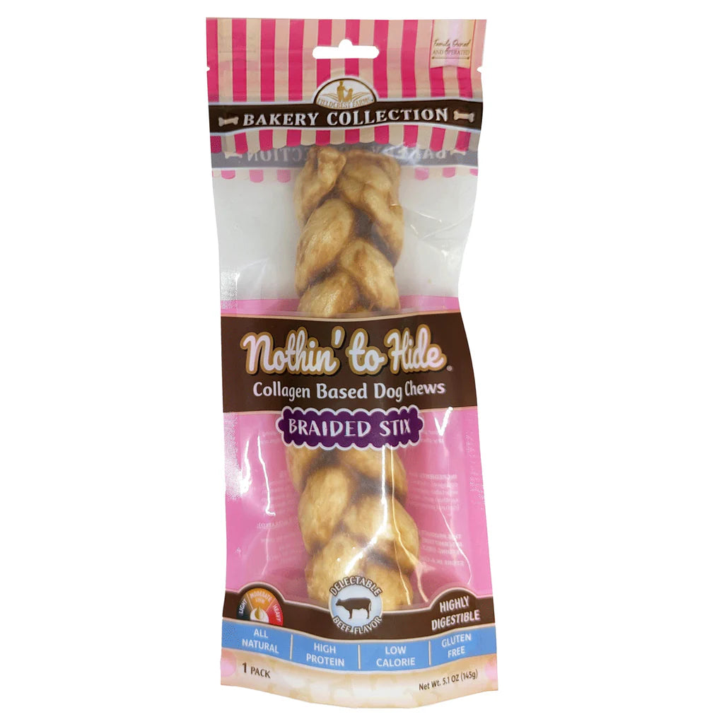 Fieldcrest Farms - Nothin' To Hide Bakery Beef Braided Stick Dog Chews - Southern Agriculture