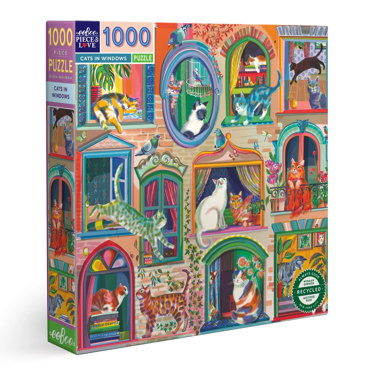 eeBoo - Cats in the Window 1000 Piece Puzzle