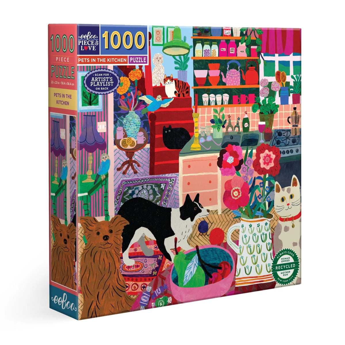 eeBoo - Pets in the Kitchen 1000 Piece Puzzle