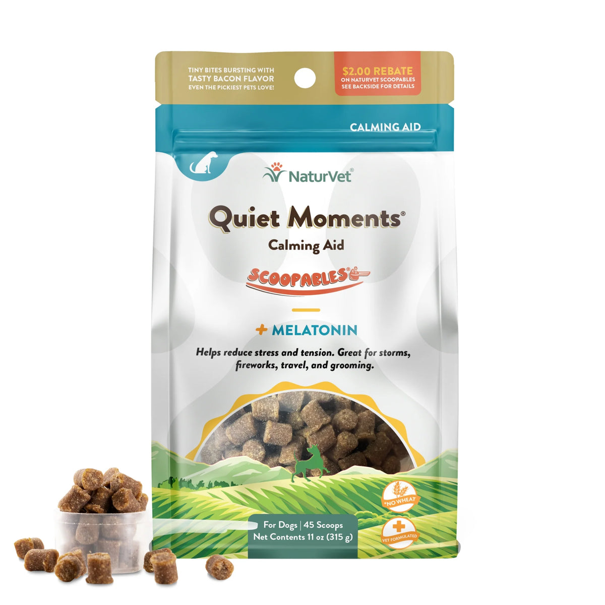 NaturVet - Scoopables Quiet Moments Calming Aid + Melatonin Dogs