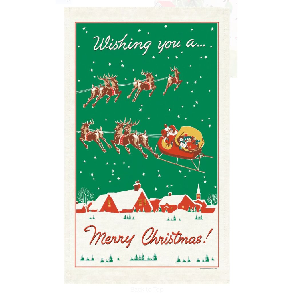 Cavallini Papers & Co - Tea Towel Christmas Reindeer