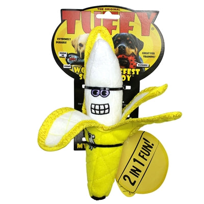Tuffy Dog Toys - Funny Food Banana Durable Squeak Toy - Southern Agriculture