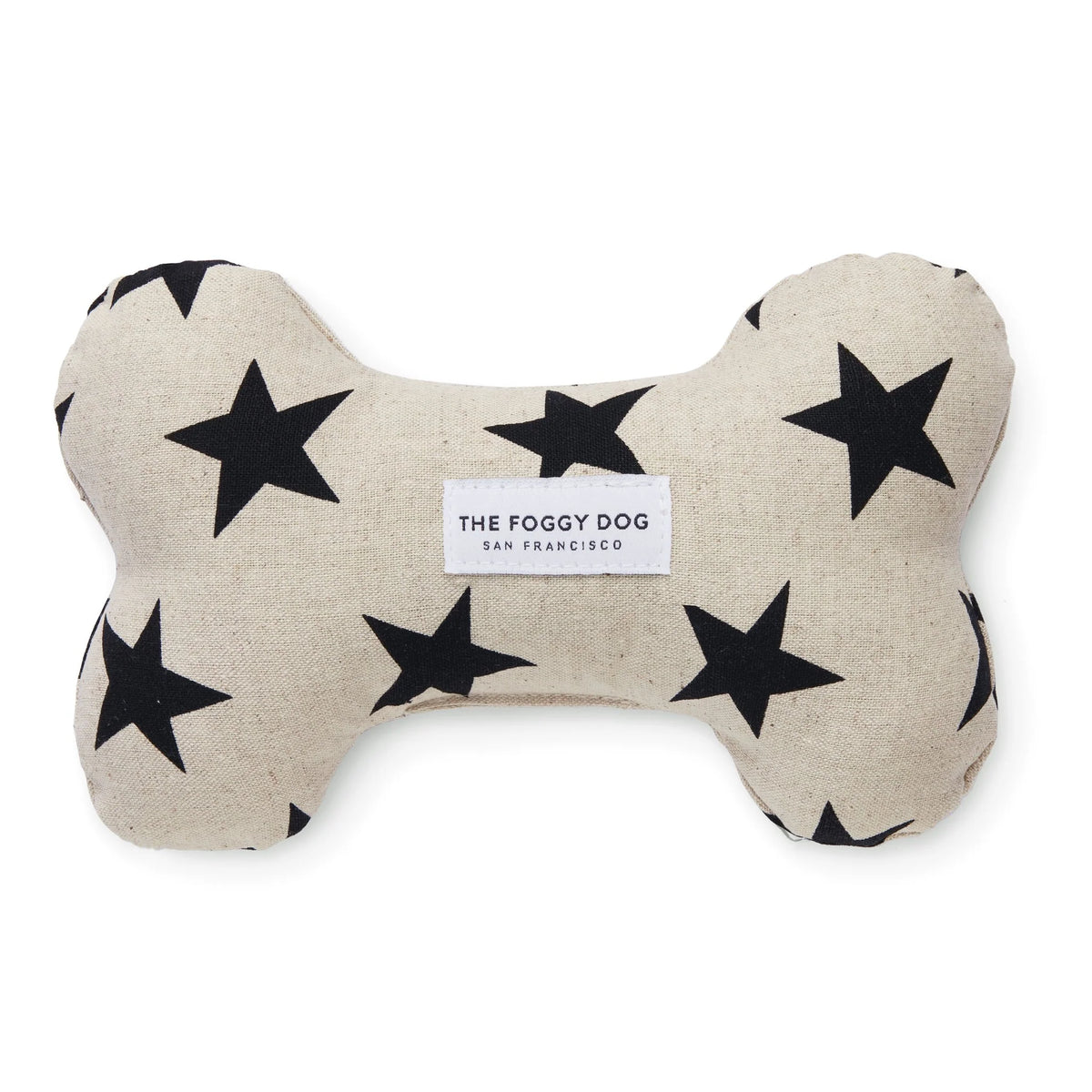 The Foggy Dog - Dog Toy Dog Bone Squeaky Black Stars