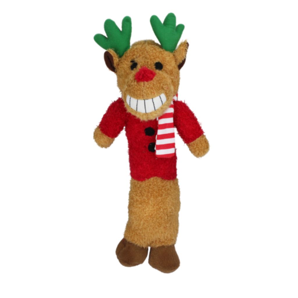 Multipet - Loofa Dog Reindeer Dog Toy