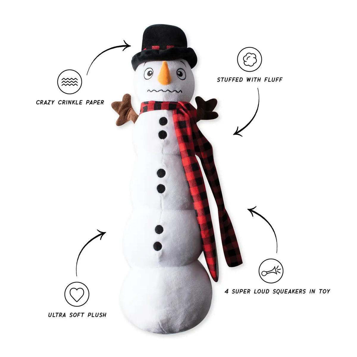 Wagsdale - Don't Have A Meltdown Snowman Plush Dog Toy