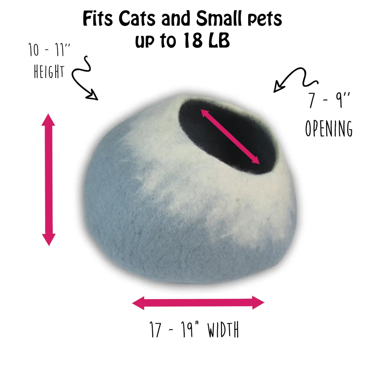 Walking Pet- Cat Cave Wool Sky Blue & White