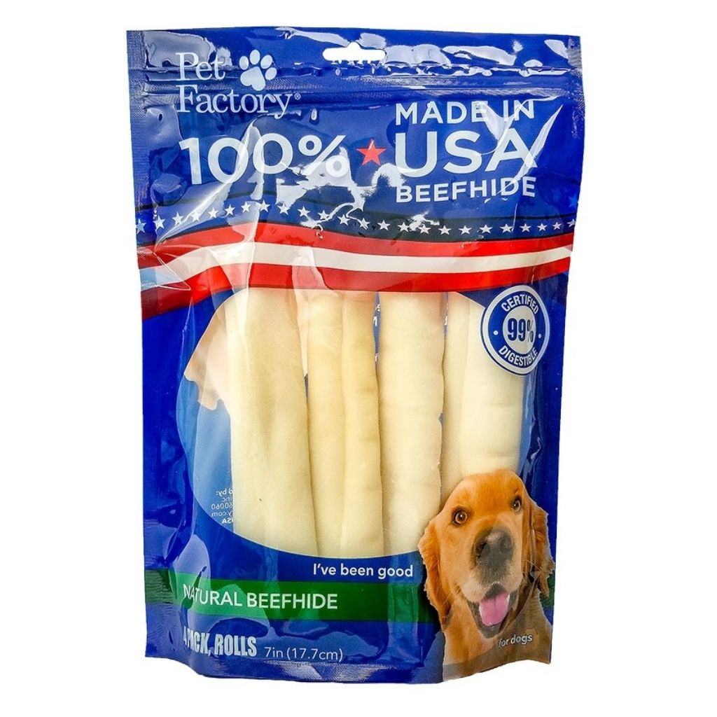 Pet Factory - Retriever Rolls Rawhide Medium 7" 4 pack