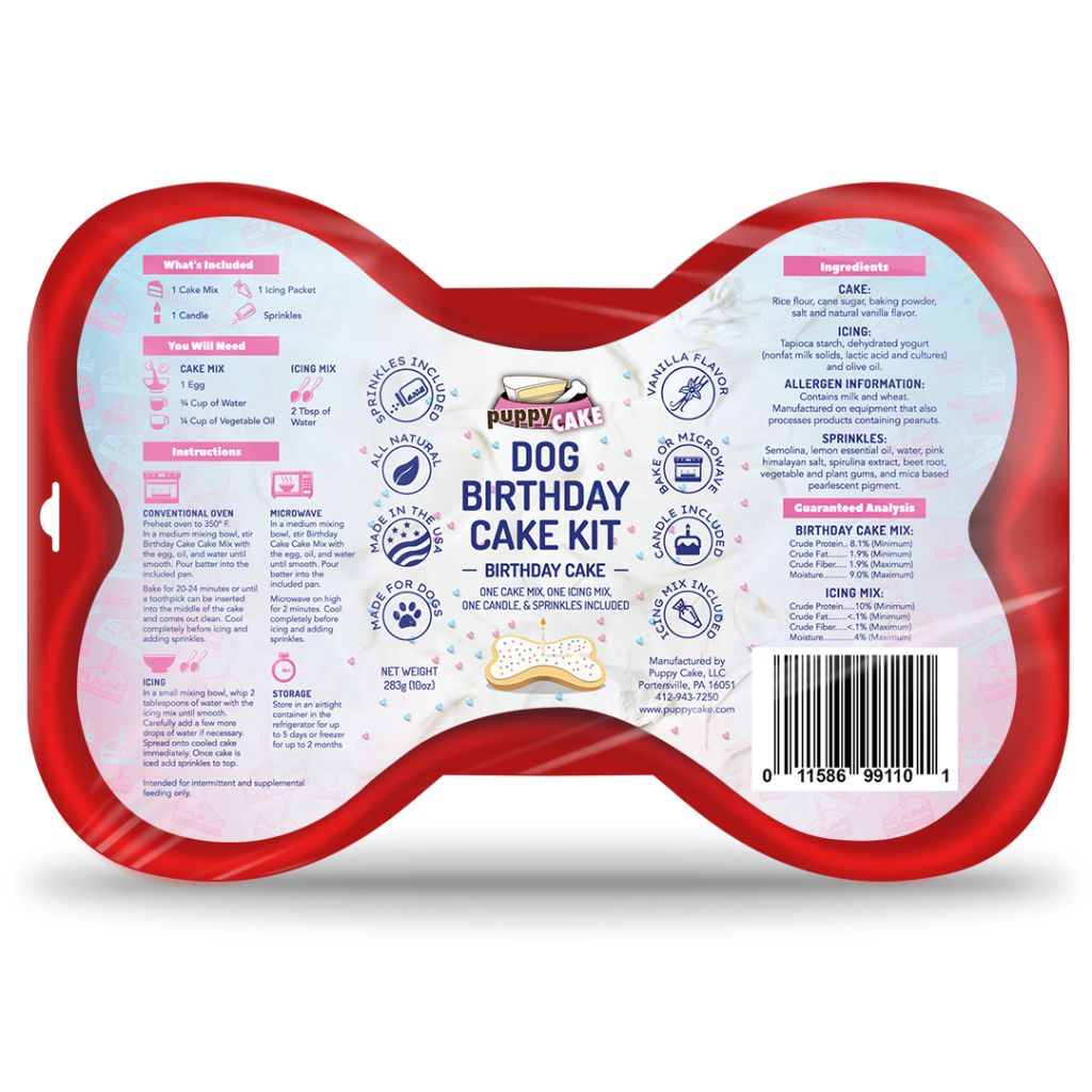 Puppy Cake - Birthday Cake Kit White Cake With Sprinkles - Southern Agriculture