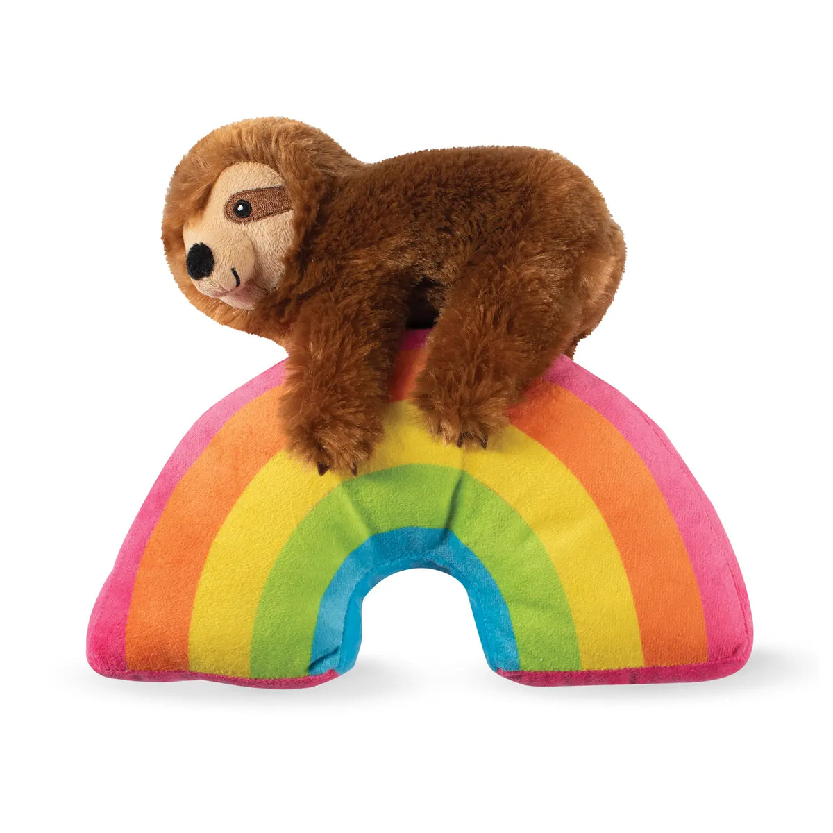 Petshop by Fringe Studio - Sloth on a Rainbow Dog Toy Plush - Southern Agriculture
