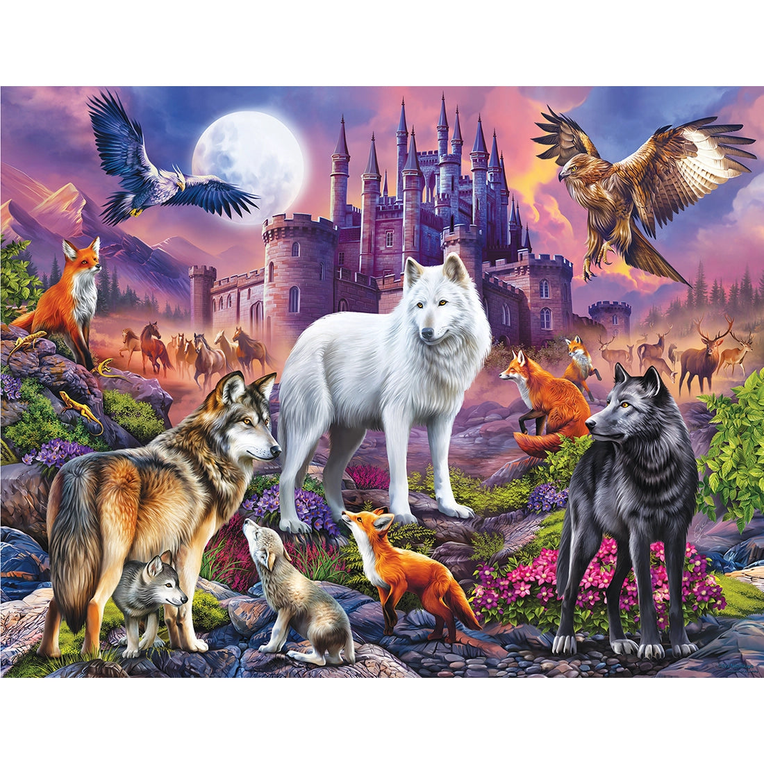 Sunsout - Puzzle Wolf Castle
