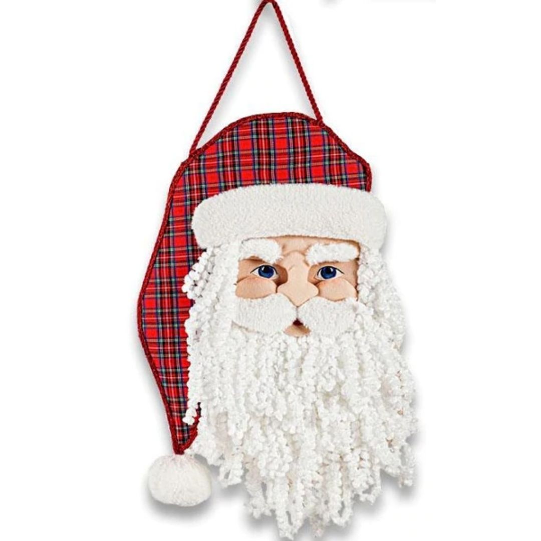 Evergreen Enterprises - Plaid Santa Door Hanger
