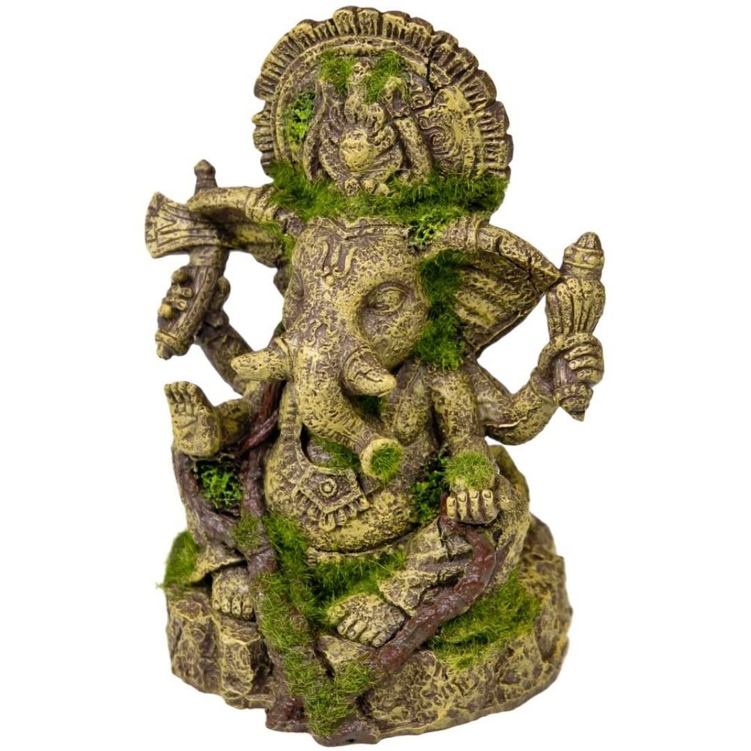 Marina - Ganesha Statue with Moss Fish Tank Ornament