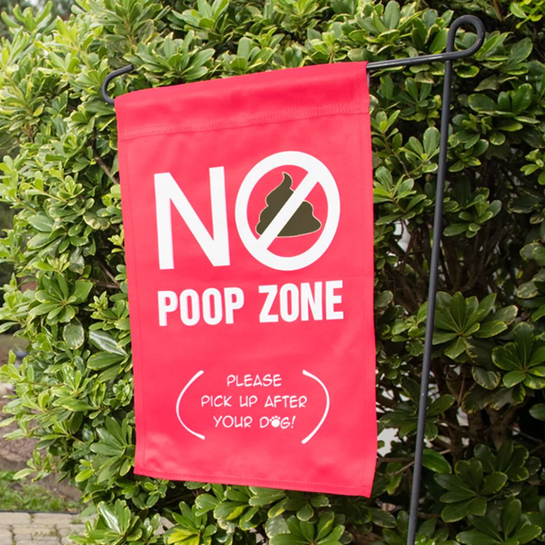 Dog Speak - Garden Flag No Poop Zone