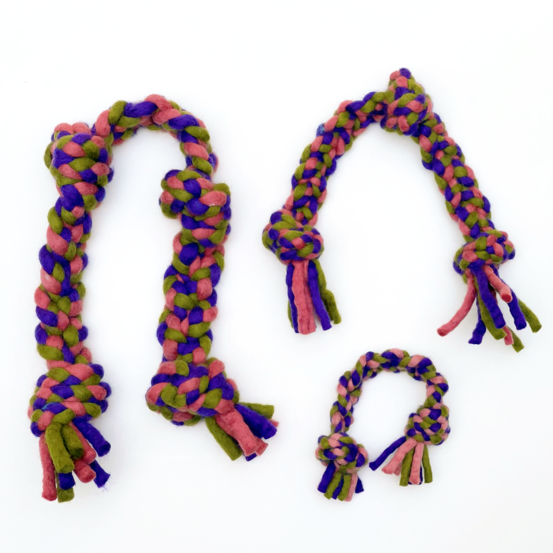 Dharma Dog Karma Cat - Dog Toy Knotted Rope Purple & Green - Southern Agriculture