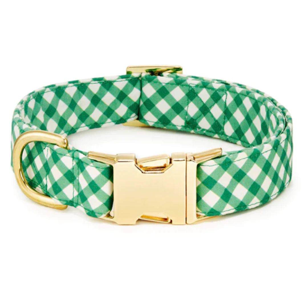 The Foggy Dog - Grass Gingham Dog Collar