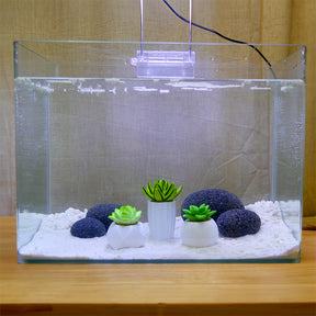 Penn-Plax - Succulent Plants In White Pots For Aquarium