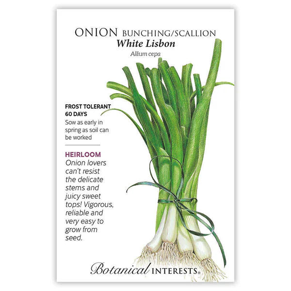 Botanical Interests, Inc. - Onion Bunching (white) Lisbon Seeds