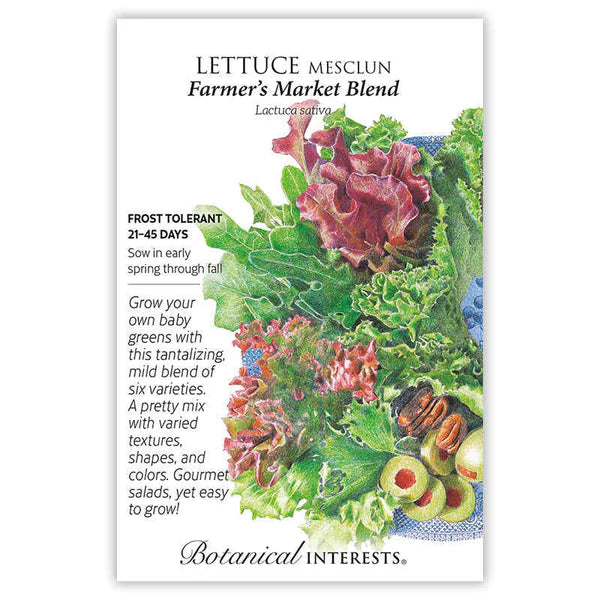 Botanical Interests, Inc. - Lettuce Mesclun Farmer's Market Blend Seed - Southern Agriculture 