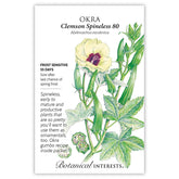 Botanical Interests, Inc. - Okra Clemson Spineless 80 Seeds