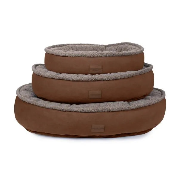 Carolina Pet Company - Microfiber and Tipped Berber Round Comfy Cup Dog Bed