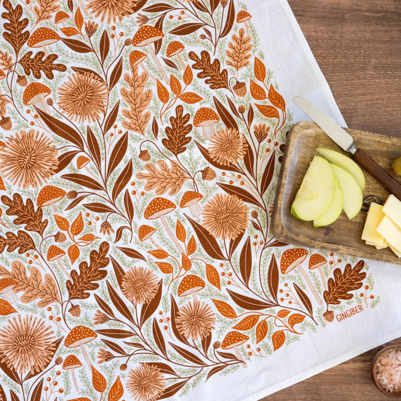 Gingiber - Tea Towel Mushroom Medley