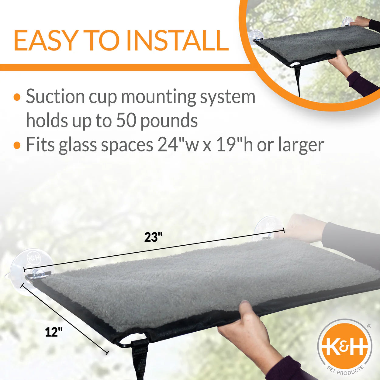 K & H Pet Products - EZ Mount Window Kitty Sill Single Level