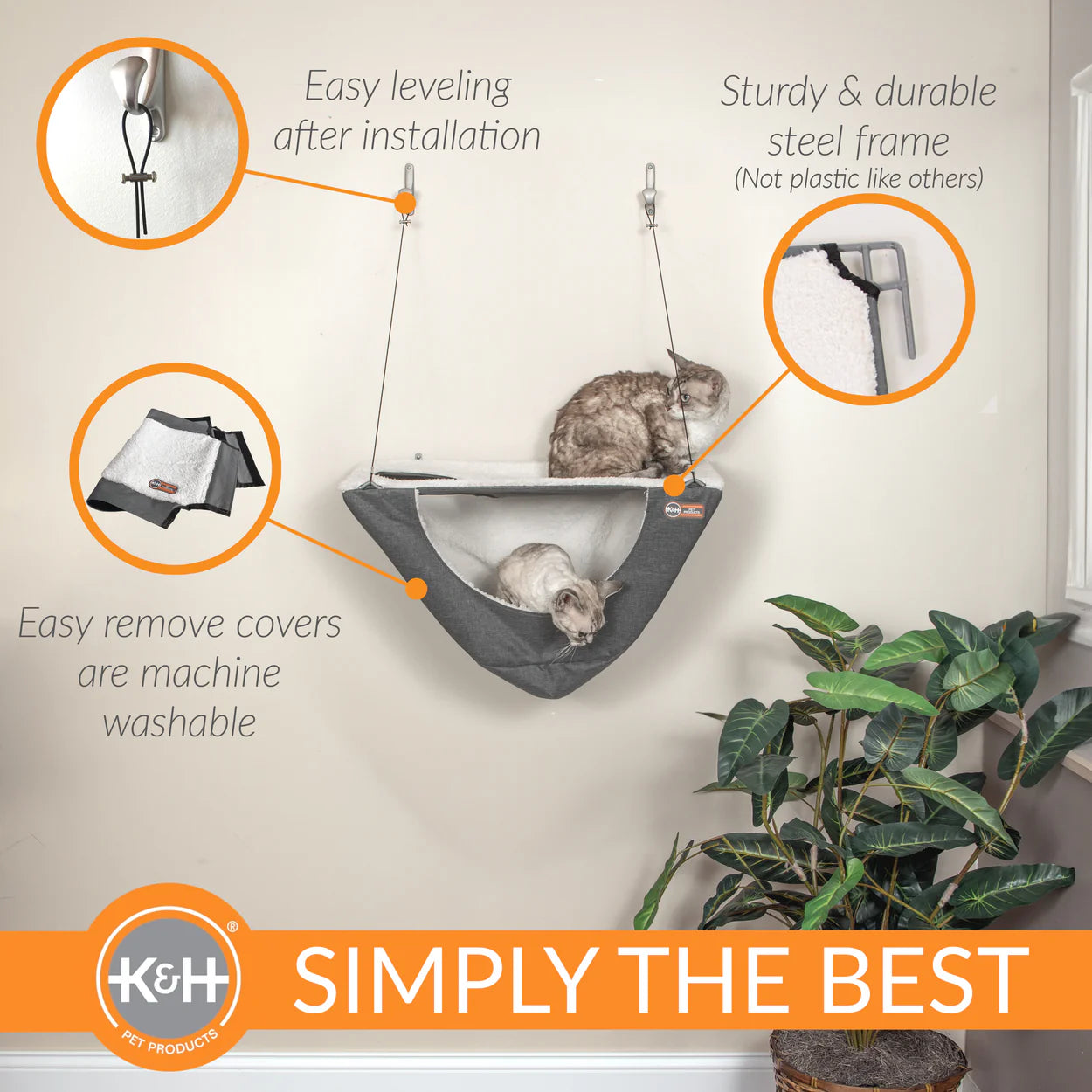 K & H Pet Products - Wall Mount Cat Shelf & Cat Hammock