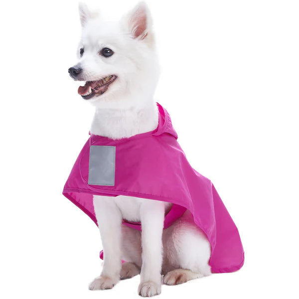 Blueberry Pet - Cerise Pink | 3M Reflective Dog Raincoat Hooded