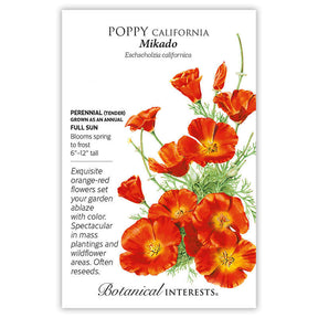 Botanical Interests, Inc. - Mikado California Poppy Seeds