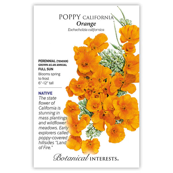 Poppy California Orange Seeds - Southern Agriculture 