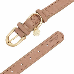 Blueberry Pet - Beige | Full Grain Leather Dog Collar